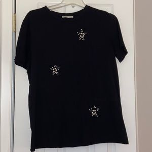 Zara basic pearl detailed top